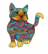 Rainbow Wooden Puzzle Cat (99 b)