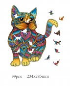 Rainbow Wooden Puzzle Cat (99 b)