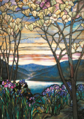 Pussel Konst Tiffany Magnolias och Iris 1000