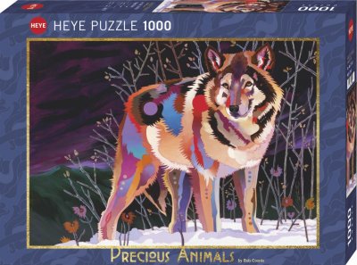 Fine Art Precious Animals Night Wolf 1000